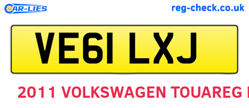 VE61LXJ are the vehicle registration plates.