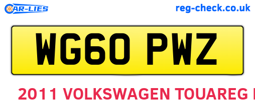 WG60PWZ are the vehicle registration plates.