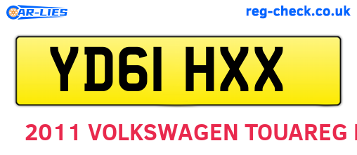 YD61HXX are the vehicle registration plates.