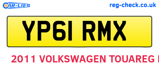 YP61RMX are the vehicle registration plates.