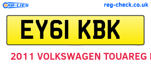 EY61KBK are the vehicle registration plates.