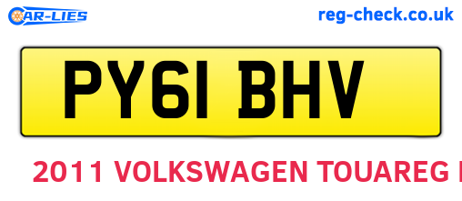 PY61BHV are the vehicle registration plates.