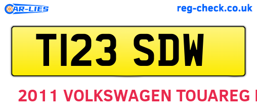 T123SDW are the vehicle registration plates.
