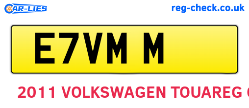 E7VMM are the vehicle registration plates.
