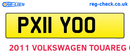 PX11YOO are the vehicle registration plates.