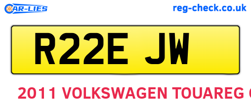 R22EJW are the vehicle registration plates.