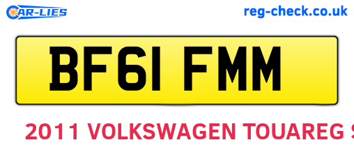 BF61FMM are the vehicle registration plates.