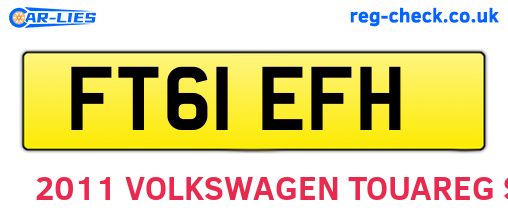 FT61EFH are the vehicle registration plates.