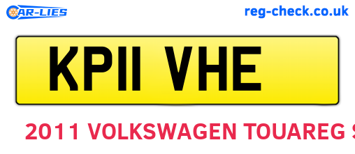 KP11VHE are the vehicle registration plates.