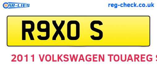 R9XOS are the vehicle registration plates.