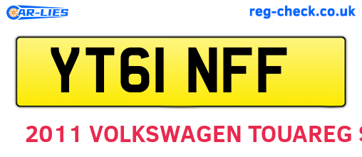 YT61NFF are the vehicle registration plates.