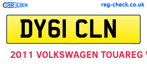 DY61CLN are the vehicle registration plates.