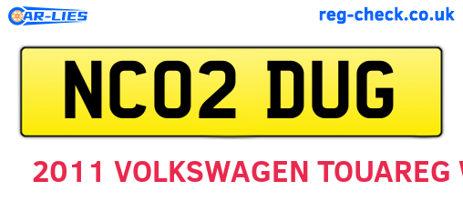 NC02DUG are the vehicle registration plates.