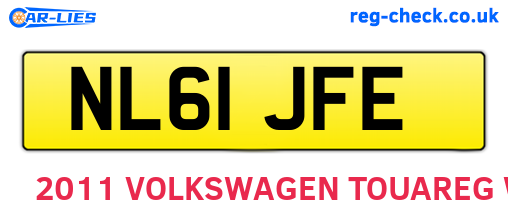 NL61JFE are the vehicle registration plates.