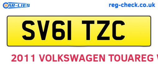 SV61TZC are the vehicle registration plates.
