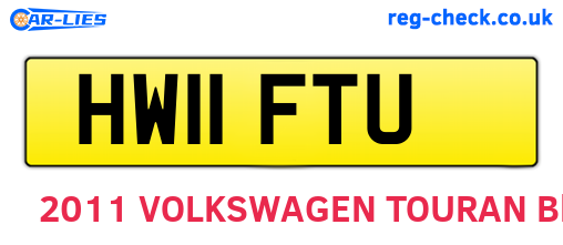 HW11FTU are the vehicle registration plates.