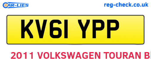 KV61YPP are the vehicle registration plates.