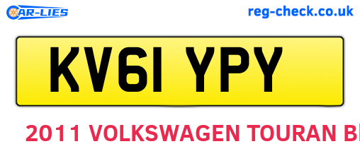 KV61YPY are the vehicle registration plates.
