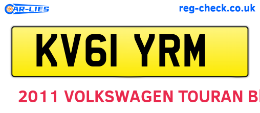 KV61YRM are the vehicle registration plates.