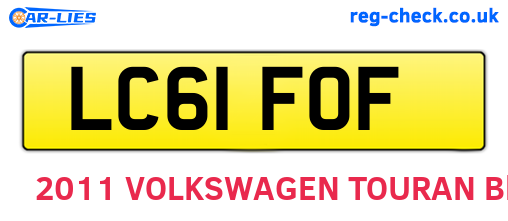 LC61FOF are the vehicle registration plates.