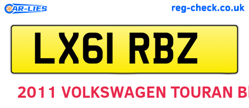LX61RBZ are the vehicle registration plates.