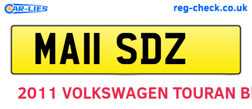 MA11SDZ are the vehicle registration plates.