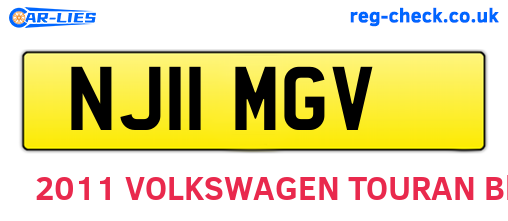 NJ11MGV are the vehicle registration plates.