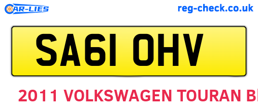 SA61OHV are the vehicle registration plates.