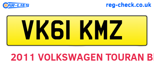 VK61KMZ are the vehicle registration plates.