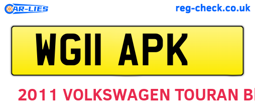 WG11APK are the vehicle registration plates.