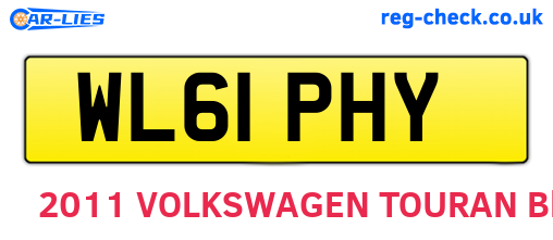 WL61PHY are the vehicle registration plates.