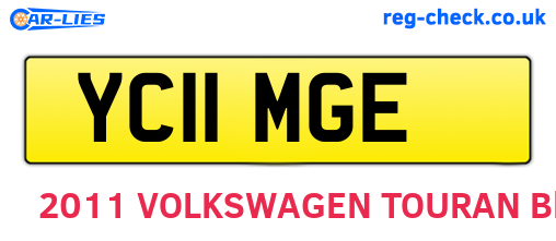 YC11MGE are the vehicle registration plates.