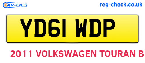 YD61WDP are the vehicle registration plates.