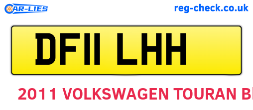 DF11LHH are the vehicle registration plates.