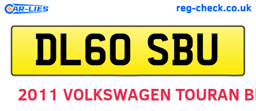 DL60SBU are the vehicle registration plates.