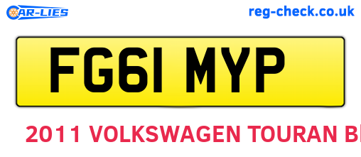 FG61MYP are the vehicle registration plates.