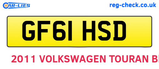 GF61HSD are the vehicle registration plates.