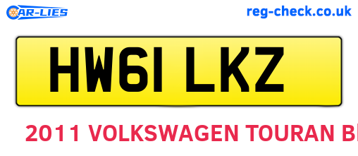 HW61LKZ are the vehicle registration plates.