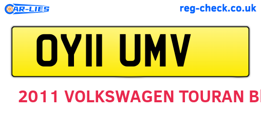 OY11UMV are the vehicle registration plates.