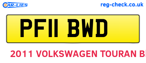 PF11BWD are the vehicle registration plates.