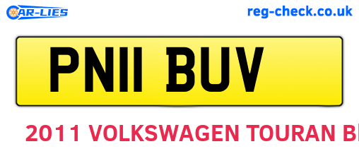 PN11BUV are the vehicle registration plates.