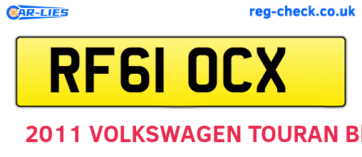 RF61OCX are the vehicle registration plates.