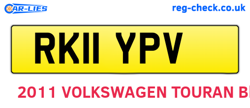 RK11YPV are the vehicle registration plates.