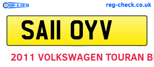SA11OYV are the vehicle registration plates.