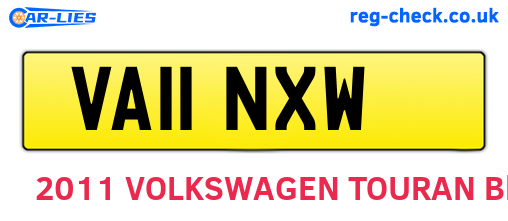 VA11NXW are the vehicle registration plates.