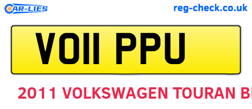 VO11PPU are the vehicle registration plates.
