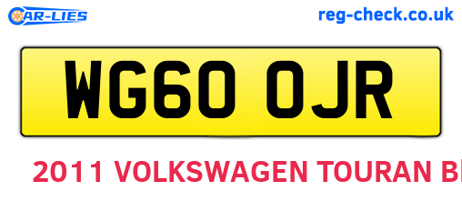 WG60OJR are the vehicle registration plates.
