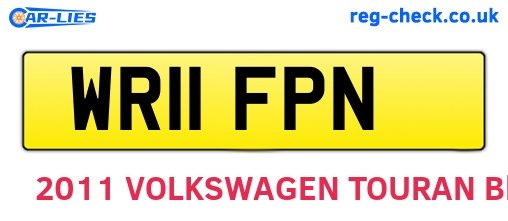 WR11FPN are the vehicle registration plates.