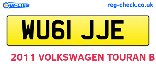 WU61JJE are the vehicle registration plates.