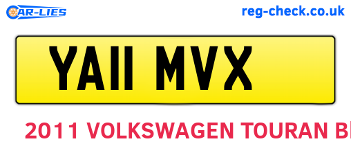 YA11MVX are the vehicle registration plates.